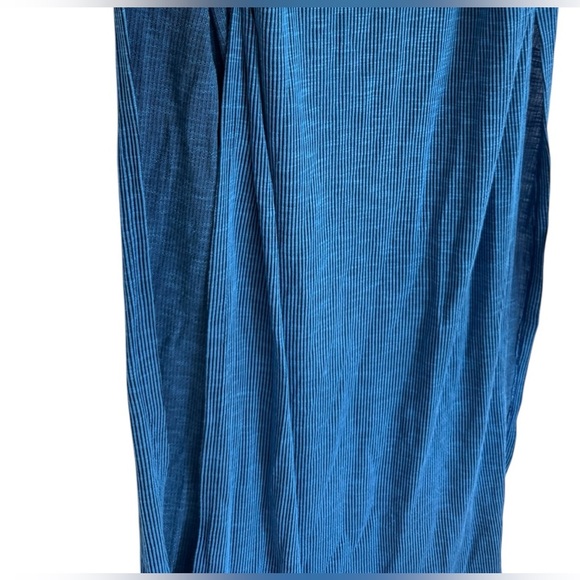 Rouge Collection Blue Ribbed Hooded Jersey Knit Maxi Dress Size 3X - Picture 2 of 4